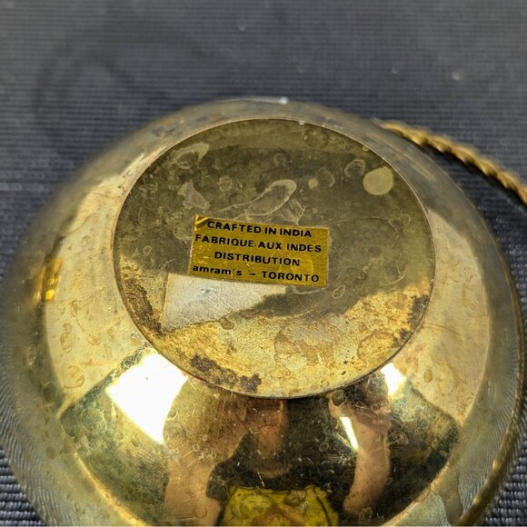 Vintage brass bowl twisted braid handle India trinket serving Amram's - Picture 4 of 4